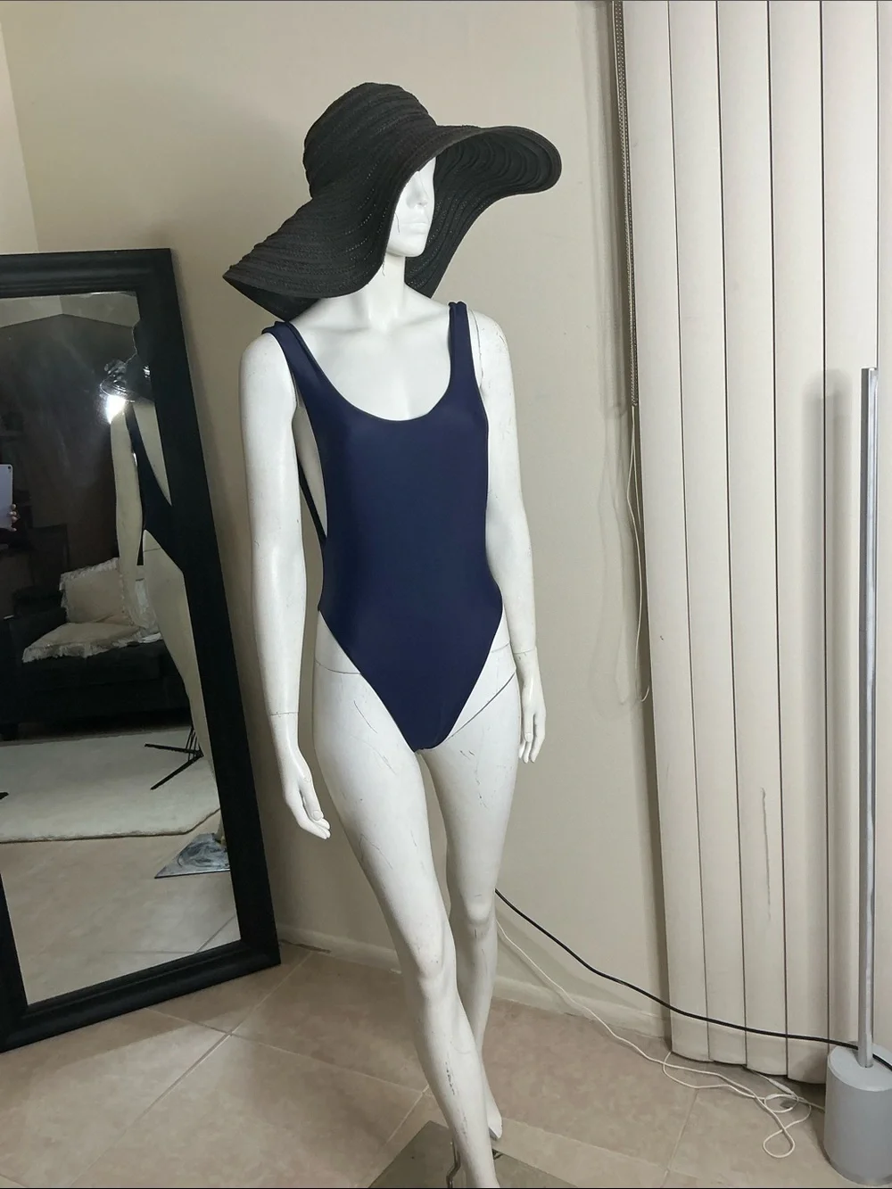 Women’s Navy Scoop-Back One-Piece Swimsuit